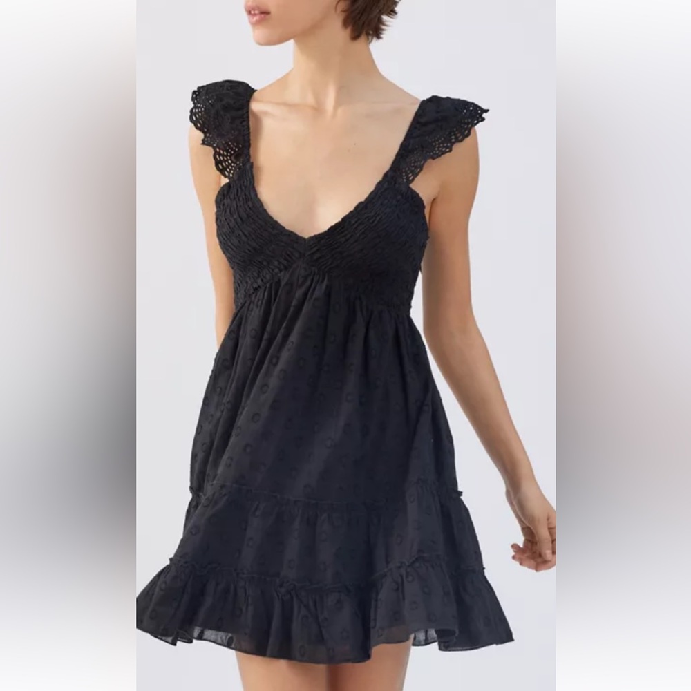 Urban Outfitters Malta Flutter Sleeve Mini Dress